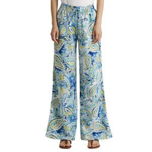 NWT Lauren Ralph Lauren Paisley Crepe Wide Leg Pants - 3X  $135